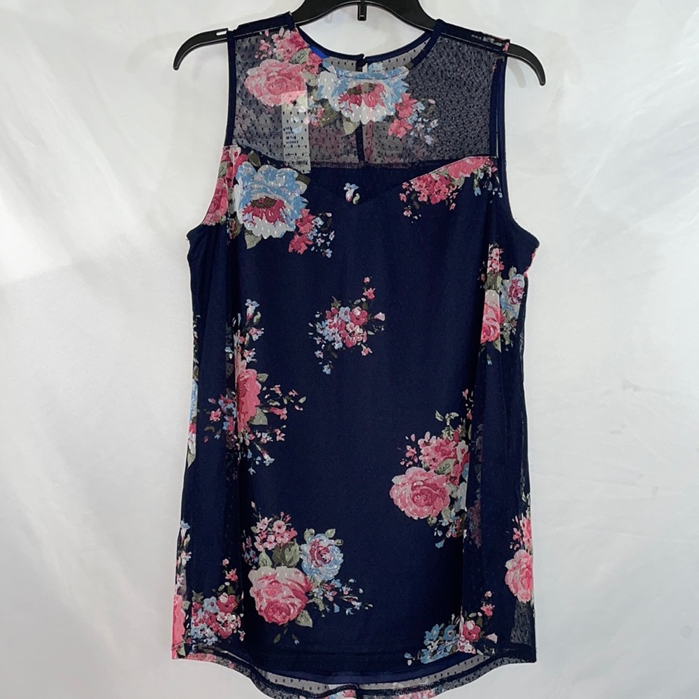New Apt 9 Floral Sheer Sleeveless Blouse